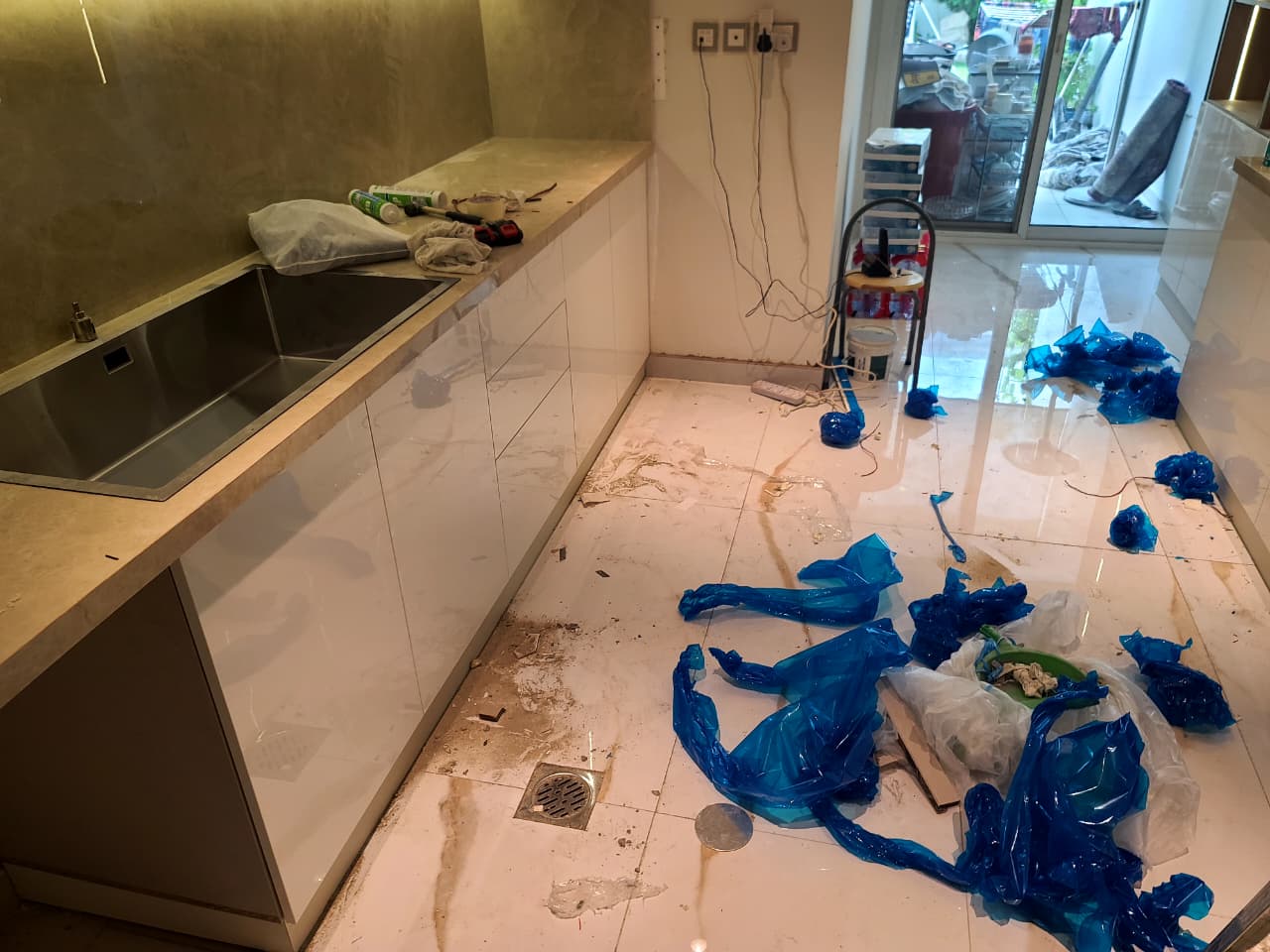 Post construction cleaning before